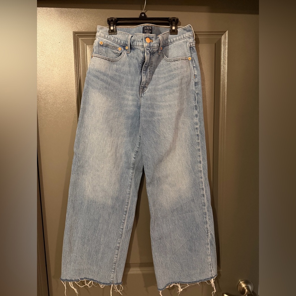 J. Crew Wide Leg Cropped Jeans
